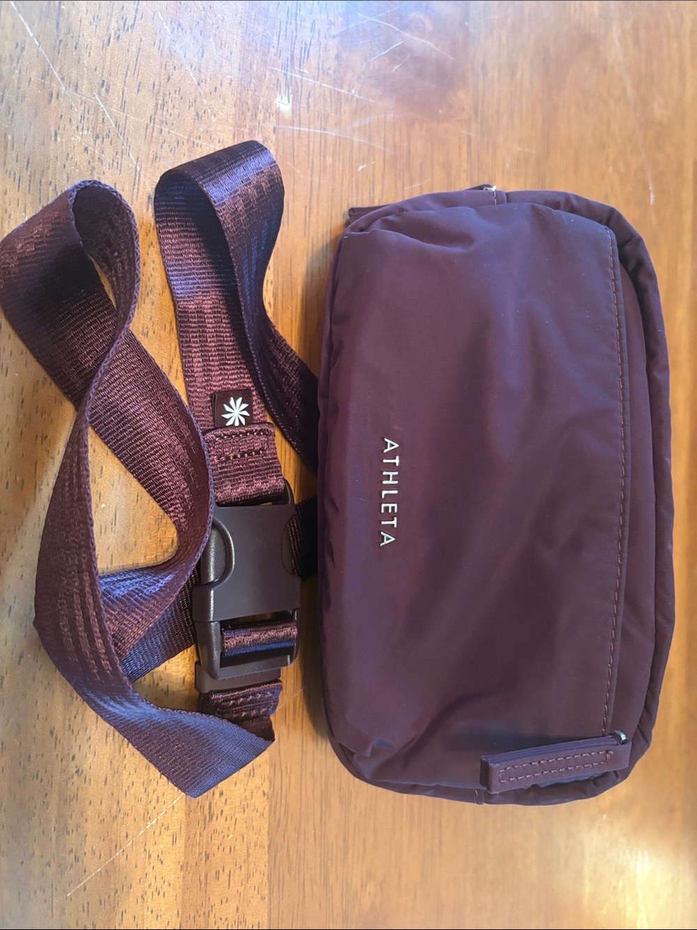 Athleta Plum Crossbody Belt Bag in Deep Berry